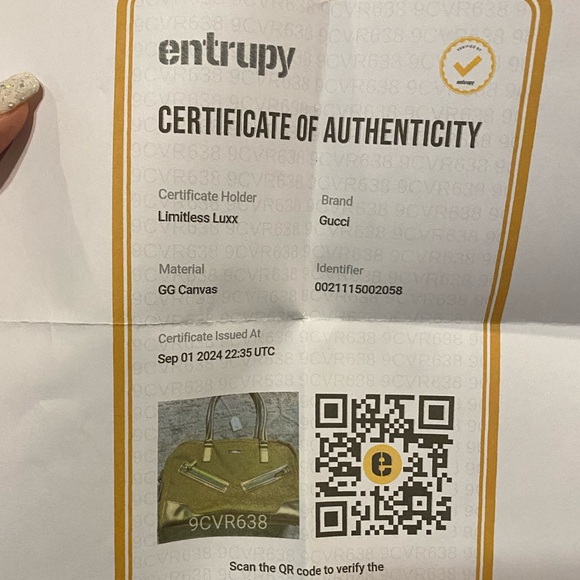 Gucci GG Monogram Gold Canvas Handbag GUC with COA ✨ - Picture 8 of 8